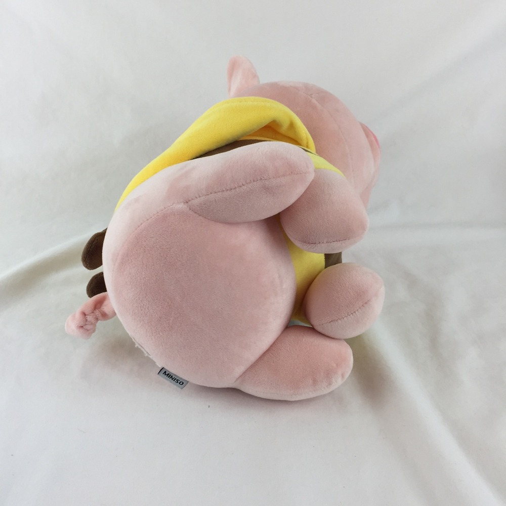 Miniso Sitting Piglet Kawaii Cute Pig Bumble Bee Costume 12" Plush Stuffed Toy - Picture 7 of 9